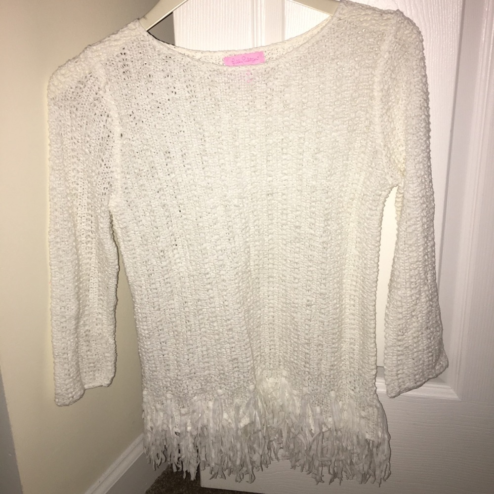 Lilly Pulitzer fringe sweater